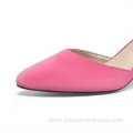 Fuchsia Microfiber Ankle Strap Heels